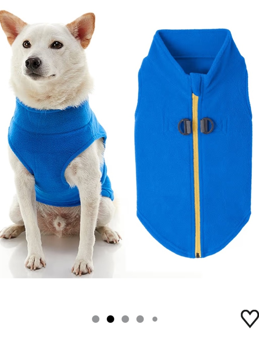 Gooby - Blue, Small - Warm Pullover Fleece Step-in Dog Jacket with Dual D Ring